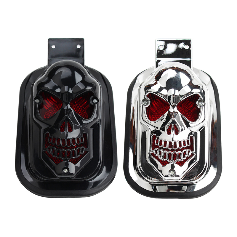 Skull Head Shape Red LED Motorcycle Tail Light with Rear Position for Enhanced Visibility