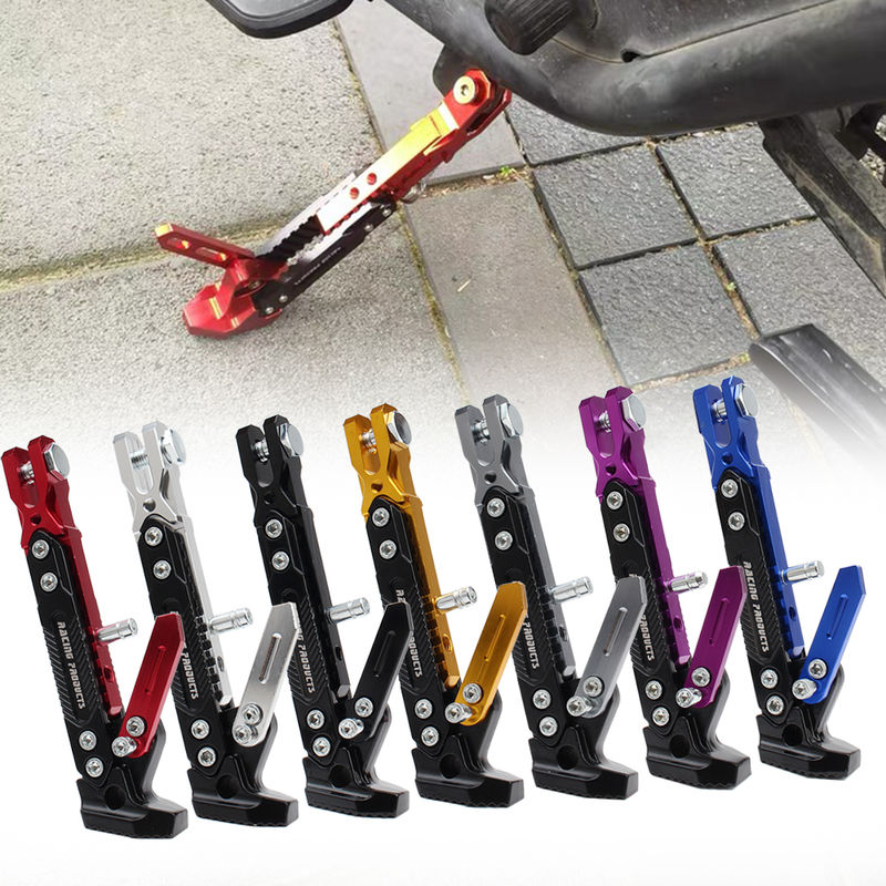 Motorcycle Kickstand Adjustable Side Feet Parking Rack Support Foot Frame Aluminum Alloy  Motorcycle Universal Tripod