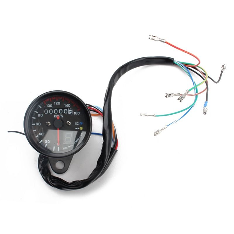 Hot Selling RTS Universal Motorcycle Dual Odometer Speedometer Gear Digital Display with LED Indicator